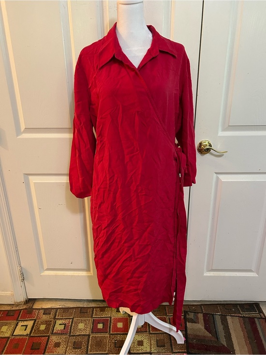 Coldwater Creek Dresses & Skirts - Coldwater Creek red silk wrap dress, size 18